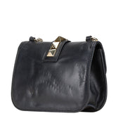 ヴァレンティノ スタッズ チェーン ショルダーバッグ ブラック レザー レディース VALENTINO 【中古】